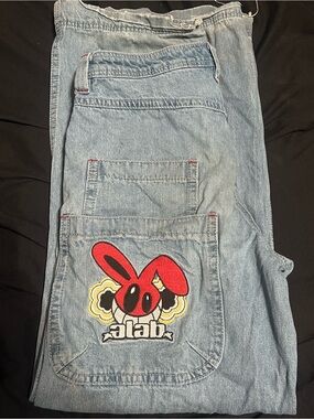 Alabo Relaxed Fit Men's Jeans in Light Blue Denim - Size 32